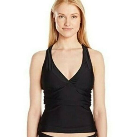 Jones New York Tankini Swim Top Essential Black - Picture 4 of 10